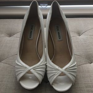 Steve Madden Pawla White Patent Heel Size 7
